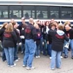 Random image: Getting on the bus - 2004 Tour